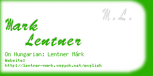 mark lentner business card