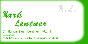 mark lentner business card